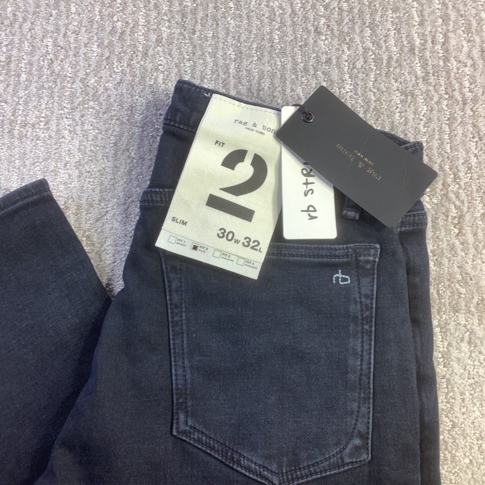 Rag & Bone Mens Slim Fit 2 Stride Inkwell Denim Jeans 30 x 32 NWT